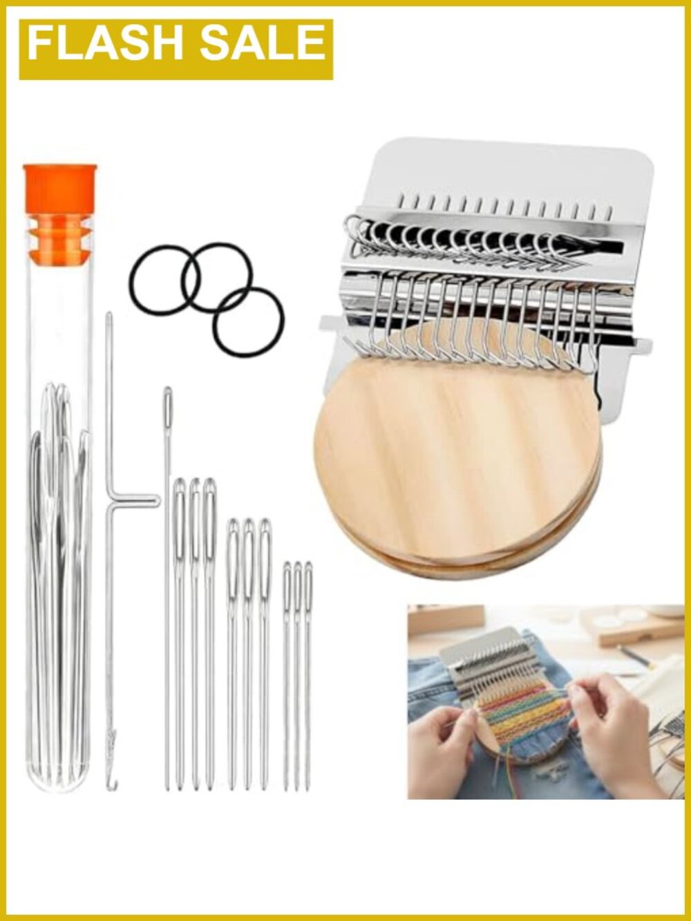 Darning Loom Knit Patch Kit Mini Weaving Tool for Clothing Repair DIY